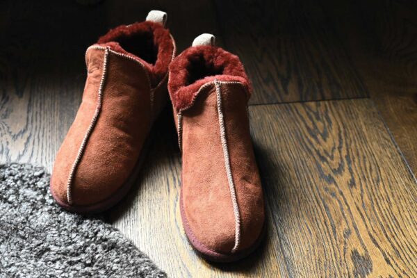 Louise Fleecy Sheepskin Slippers - Rust Red