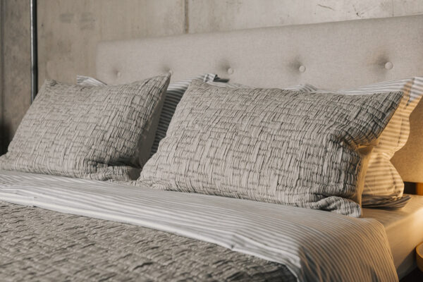textured grey bedspread set