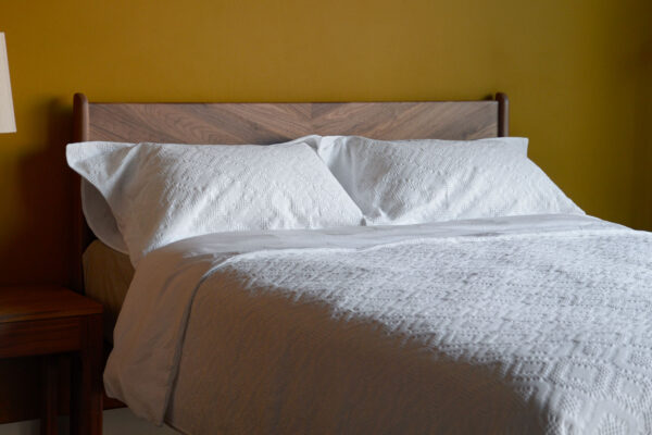 textured white cotton duvet set Diamond Lace design