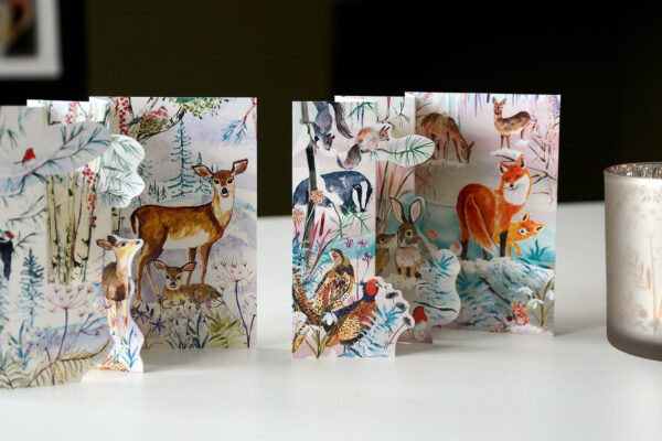 trifold cards woodland creatures