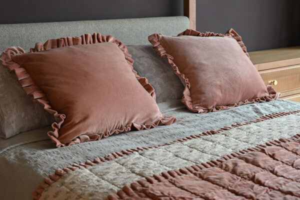 Velvet Ruffle Cushions - 2 Colours