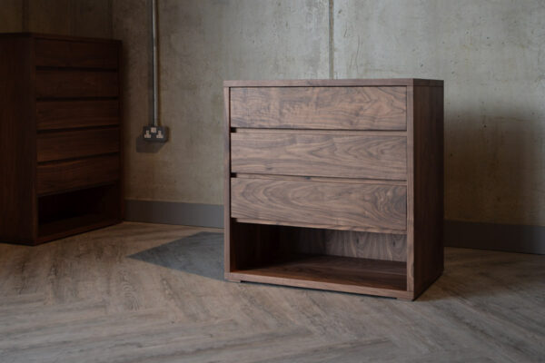 walnut 3 drawer chest b 1200