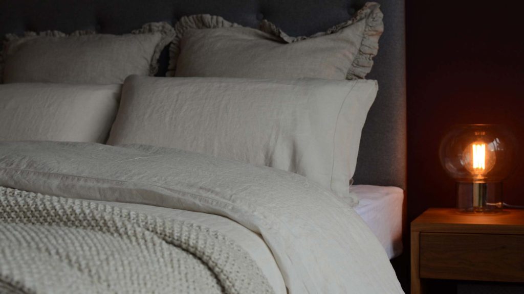 washed belgian linen limestone bedding home linen cushions