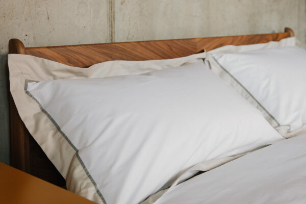 white and stone luxury bedding