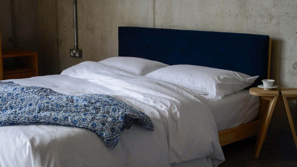 white stonewash bedding on iona