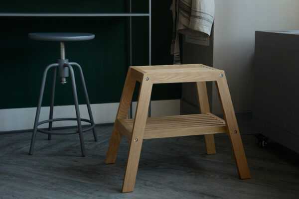 wireworks step stool natural oak main view