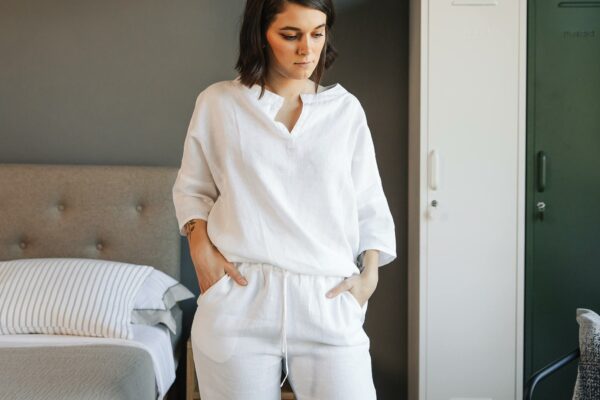 womens white linen pyjamas 1920