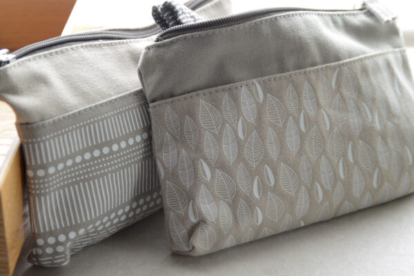 zipped cotton pouches